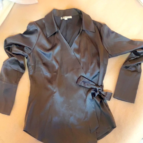 Jaqueline Conoir satin wrap blouse - Picture 1 of 6